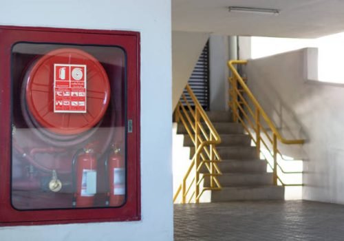 fire extinguisher cabinet in the office building For preparing to prevent fire